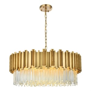 Elegant Lighting Willow 32&quot Chandelier in Satin Gold