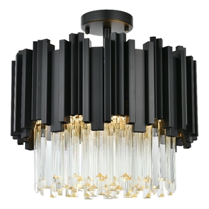 Elegant Lighting Willow 16&quot Flush Mount in Black