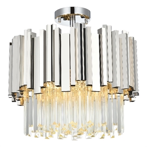 Elegant Lighting Willow 16&quot Flush Mount in Chrome