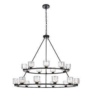 Elegant Lighting Cadence 48&quot Two-Tier Chandelier in Black