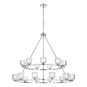 Elegant Lighting Cadence 48&quot Two-Tier Chandelier in Chrome