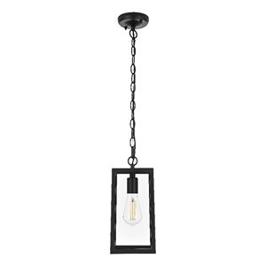 Elegant Lighting Veda 13&quot Outdoor Pendant in Black