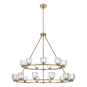 Elegant Lighting Cadence 48&quot Two-Tier Chandelier in Satin Gold