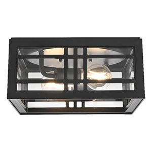 Elegant Lighting Harley 11&quot Outdoor Flush Mount in Black