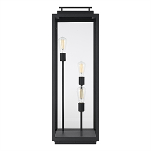 Elegant Lighting Valentin 12&quot Outdoor Lawn Light in Black