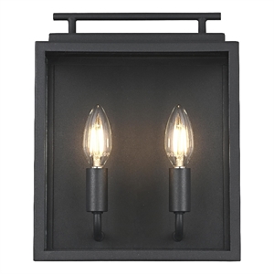 Elegant Lighting Valentin 9&quot Outdoor Wall Sconce in Black