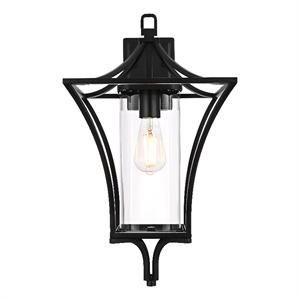 Elegant Lighting Belgrade 12&quot Outdoor Wall Sconce in Black