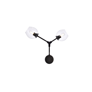 Elegant Lighting Cavoli 2 Lights Black Wall Sconce