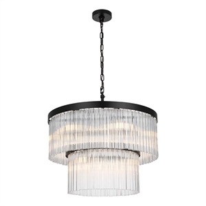 Elegant Lighting Harlow 24&quot Chandelier in Black