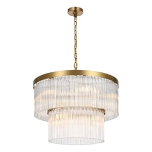 Elegant Lighting Harlow 24&quot Chandelier in Satin Gold