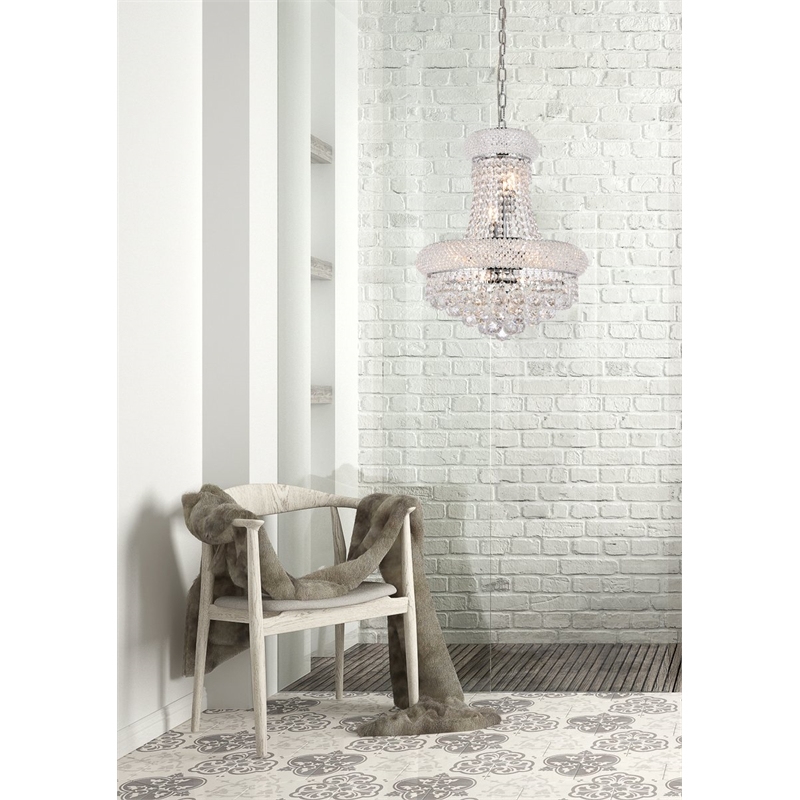 Elegant Home Fashions Primo 8-Light Crystal & Steel Chandelier in Chrome