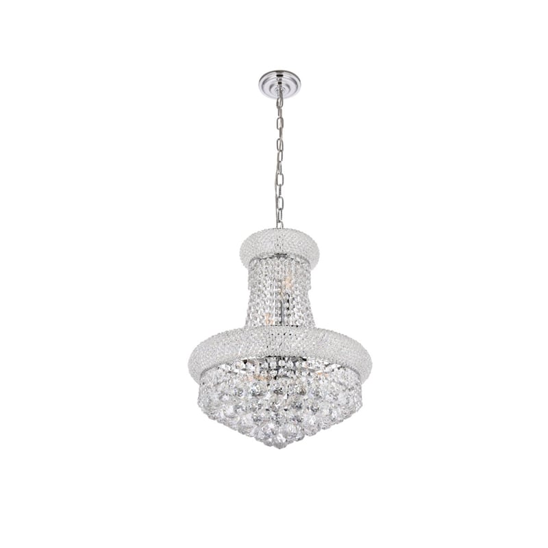 Elegant Home Fashions Primo 8-Light Crystal & Steel Chandelier in Chrome
