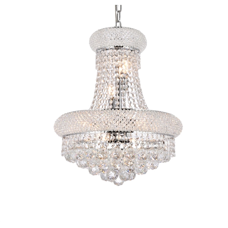 Elegant Home Fashions Primo 8-Light Crystal & Steel Chandelier in Chrome