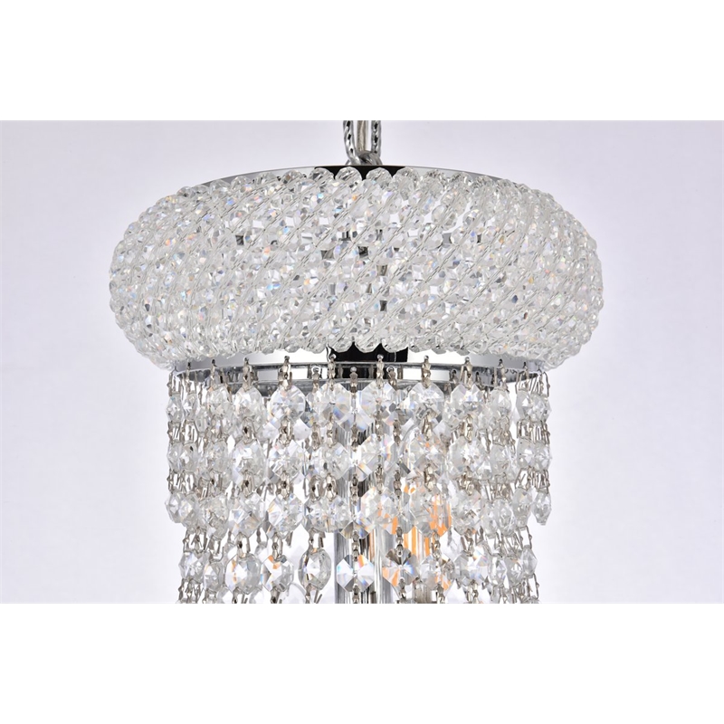 Elegant Home Fashions Primo 8-Light Crystal & Steel Chandelier in Chrome
