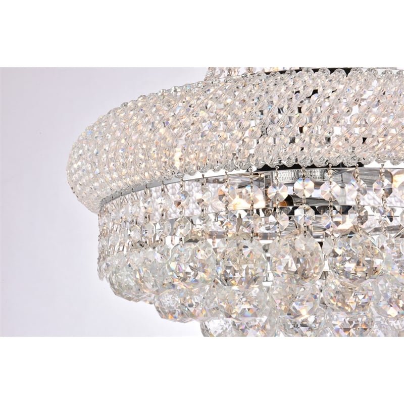 Elegant Home Fashions Primo 8-Light Crystal & Steel Chandelier in Chrome