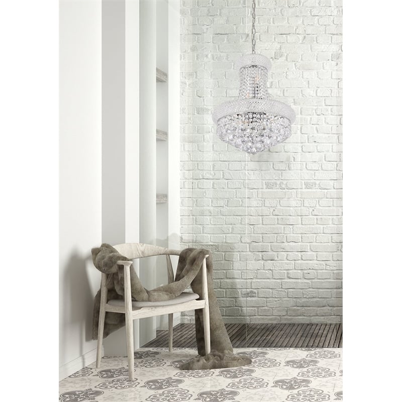 Elegant Home Fashions Primo 8-Light Crystal & Steel Chandelier in Chrome