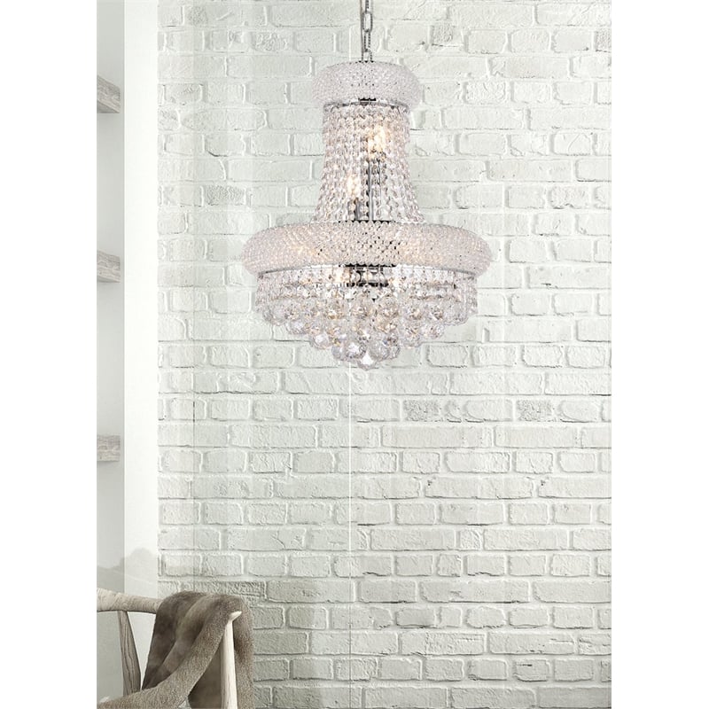 Elegant Home Fashions Primo 8-Light Crystal & Steel Chandelier in Chrome