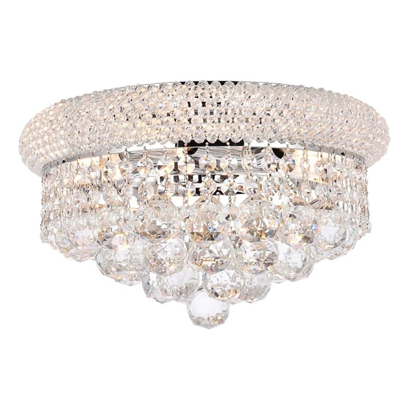 Elegant Lighting Primo 6-Light Metal & Crystal Flush Mount in Chrome