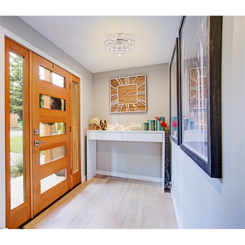 Elegant Lighting Primo 6-Light Metal & Crystal Flush Mount in Chrome