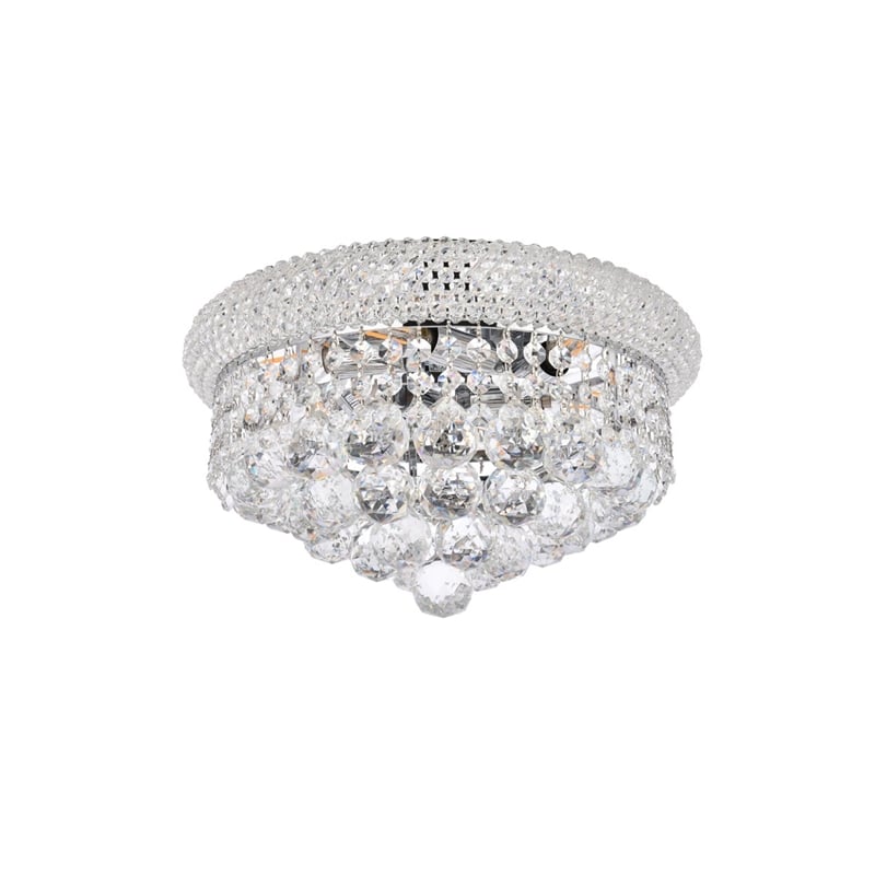 Elegant Lighting Primo 6-Light Metal & Crystal Flush Mount in Chrome