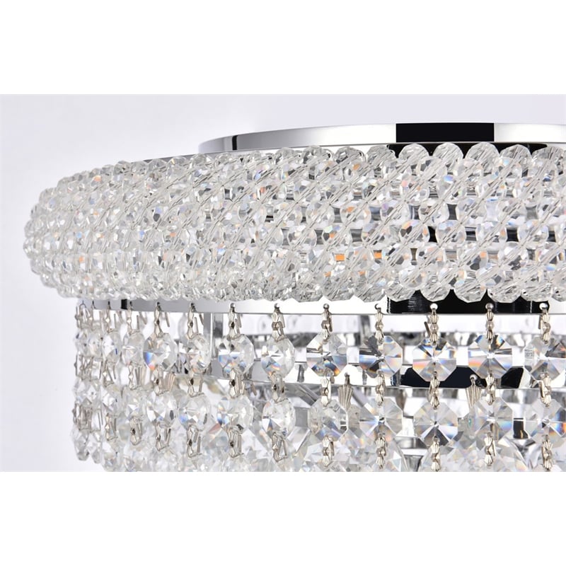Elegant Lighting Primo 6-Light Metal & Crystal Flush Mount in Chrome