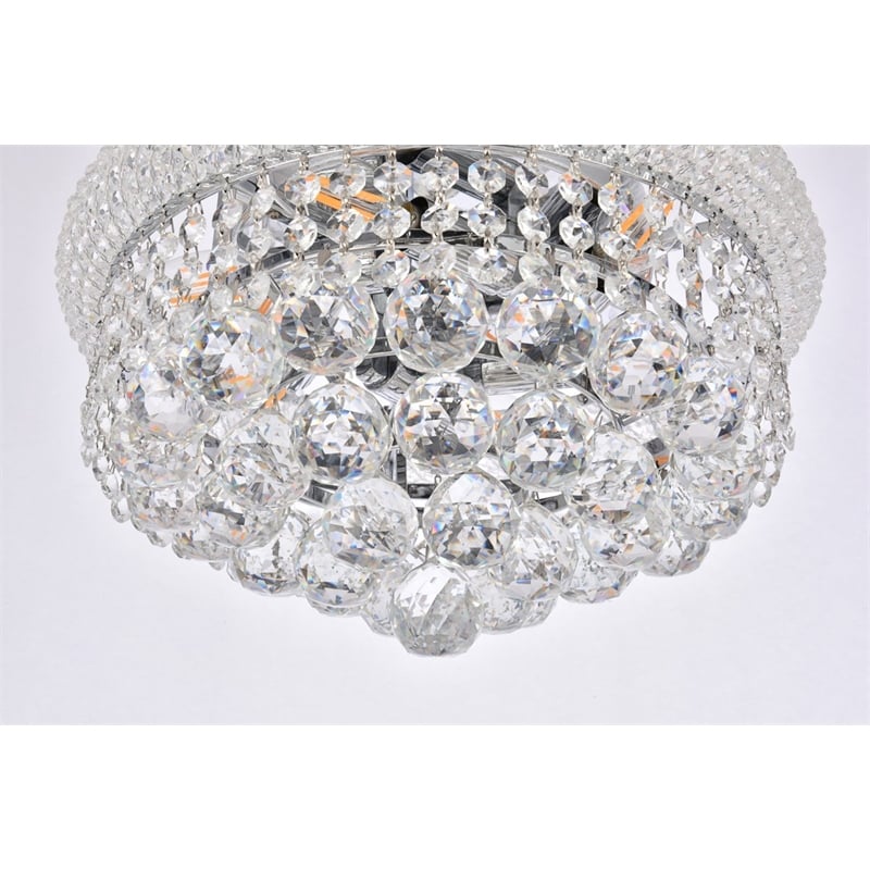 Elegant Lighting Primo 6-Light Metal & Crystal Flush Mount in Chrome
