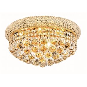 primo royal crystal flush mount in gold (a)