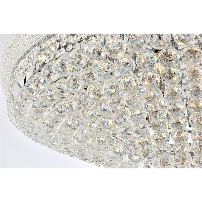 Elegant Lighting Primo 30-Light Metal & Crystal Flush Mount in Chrome