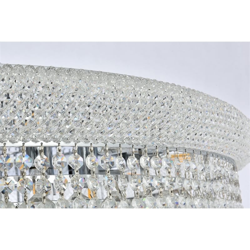 Elegant Lighting Primo 30-Light Metal & Crystal Flush Mount in Chrome
