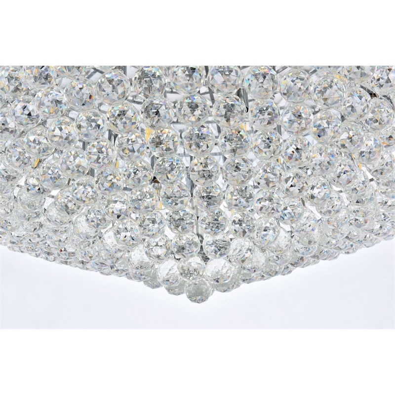 Elegant Lighting Primo 30-Light Metal & Crystal Flush Mount in Chrome