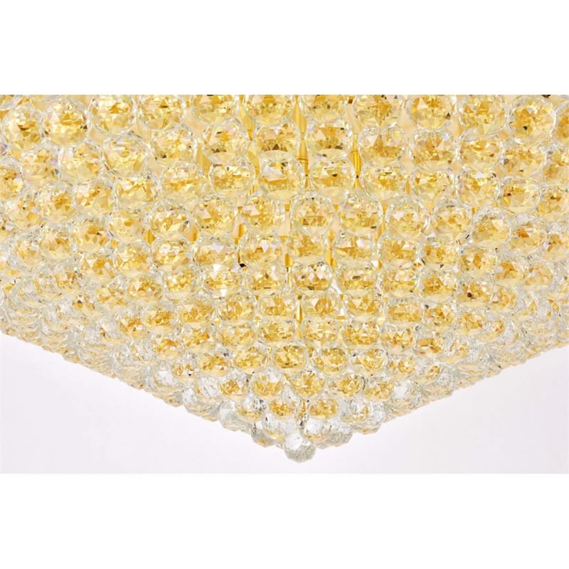 Elegant Lighting Primo 33-Light Metal & Crystal Flush Mount in Gold