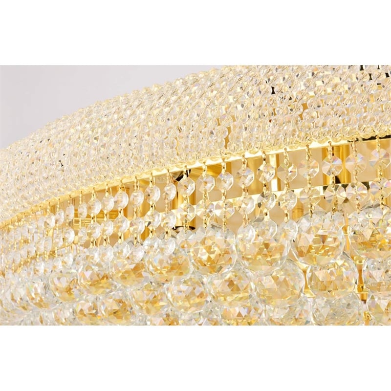 Elegant Lighting Primo 33-Light Metal & Crystal Flush Mount in Gold