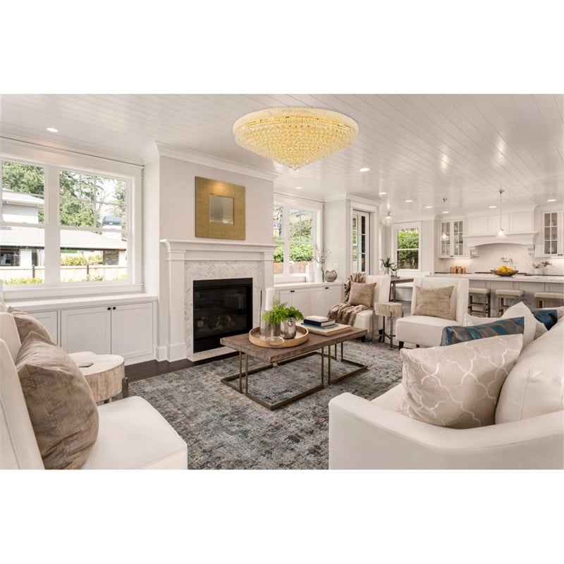 Elegant Lighting Primo 33-Light Metal & Crystal Flush Mount in Gold