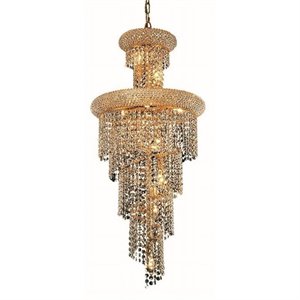 spiral royal crystal chandelier in gold (a)