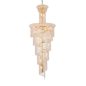 Elegant Lighting Spiral 22&quot 22 Light Royal Crystal Chandelier