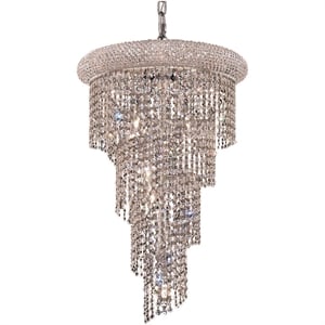 elegant lighting spiral 16&quot 8 light royal crystal chandelier