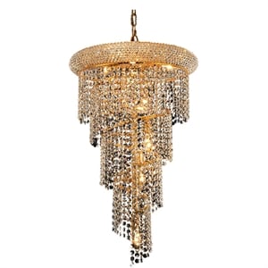 Elegant Lighting Spiral 16&quot 8 Light Royal Crystal Chandelier