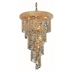 spiral royal crystal chandelier in gold (b)