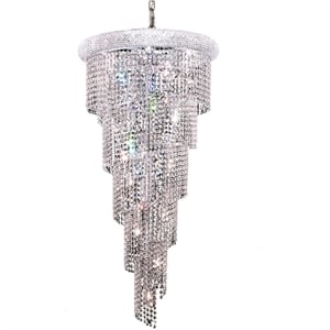 Elegant Lighting Spiral 22&quot 18 Light Royal Crystal Chandelier