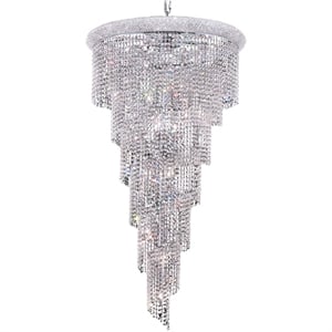 Elegant Lighting Spiral 30&quot 22 Light Royal Crystal Chandelier