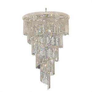 Elegant Lighting Spiral 48&quot 29 Light Royal Crystal Chandelier