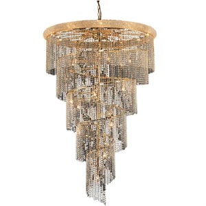 Elegant Lighting Spiral 48&quot 29 Light Royal Crystal Chandelier