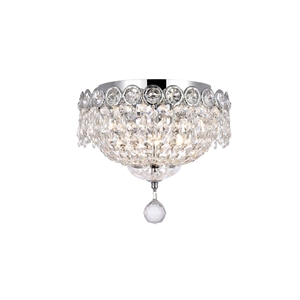 Elegant Lighting Century 10&quot 3 Light Royal Crystal Flush Mount