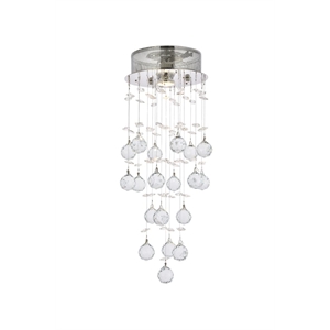 Elegant Lighting Galaxy 8&quot Royal Crystal Flush Mount in Chrome