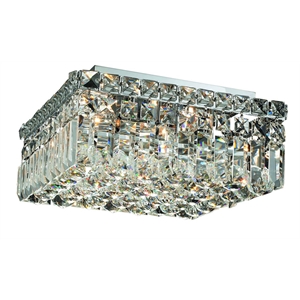 Elegant Lighting Maxime 12&quot 4 Light Royal Crystal Flush Mount