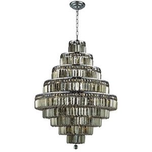 maxime royal crystal chandelier in chrome and teak (h)