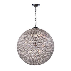 Elegant Lighting Cabaret 24&quot 12 Light Royal Crystal Pendant Lamp