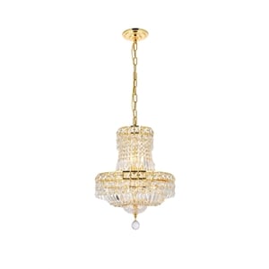 Elegant Lighting Tranquil 14&quot 6 Light Royal Crystal Chandelier in Gold