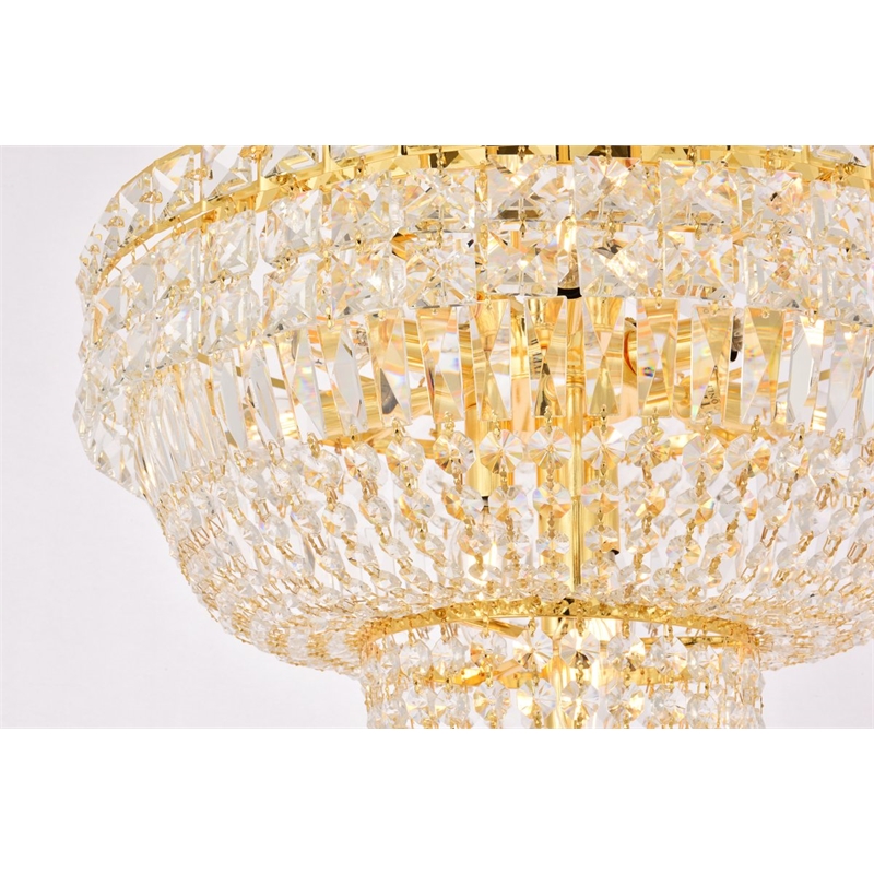 Elegant Lighting Tranquil 12-Light Crystal & Steel Chandelier in Gold