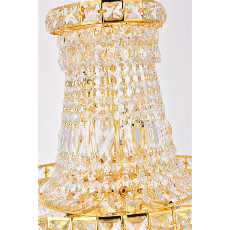 Elegant Lighting Tranquil 12-Light Crystal & Steel Chandelier in Gold
